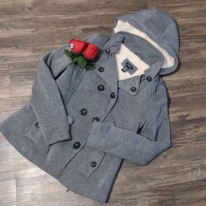 Soft hooded peacoat size medium